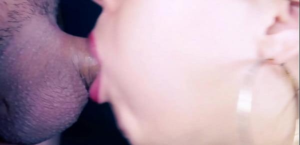 Huge cumshot  -closeup blowjob